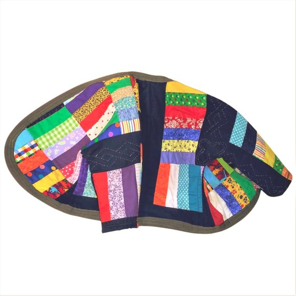 Kids Quilted Jacket, Unisex Patchwork Jacket, Vintage Quilt Coat, Handmade Coat - Picture 5 of 7